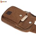thumbnail image 4 of Spencer Men's Casual Crossbody Bags Canvas One Shoulder Backpack Mini Chest Pack Fashion Shoulder Sling Bag (8.7"*5.9"*2.0", Coffee), 4 of 8