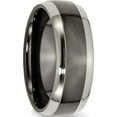 thumbnail image 4 of Titanium Grey & Black Ti Polished 8mm Band (Size 8.5) Made In United States tb285-8.5, 4 of 5