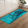 thumbnail image 5 of Kitchen Runner Rug, Abstract Marble Aqua Non Slip Runner Carpet Door Mats Floor Mat for Laundry Bedside Bathroom Bedroom Set of 2, 5 of 6