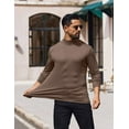 thumbnail image 4 of COOFANDY Men's Fashion Mock Neck T Shirts Long Sleeve Turtleneck Pullover Shirts Basic Slim Fitted Tee Shirts, 4 of 7