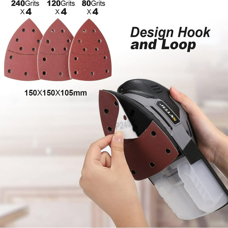 Jellas Electric Detail Sander 220W 13000 RPM for Wood with Dust