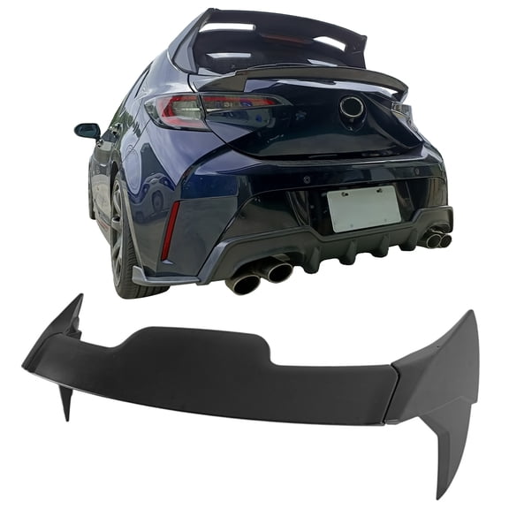 Ikon Motorsports 3PCS Rear Roof Window Spoiler Wing Added on Body Kits Compatible With 2019-2025 Toyota Corolla E210 Hatchback & GR Corolla ABS Plastic Painted Matte Black