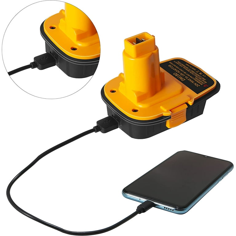 LOOVIU Battery Adapter DM18D with USB Compatible with Dewalt 18V