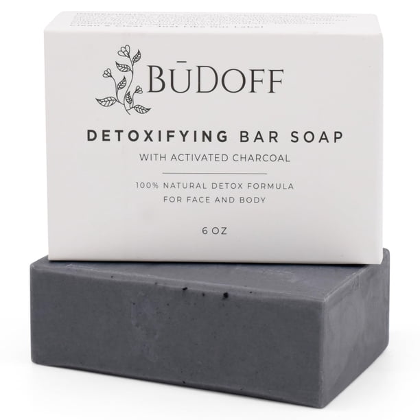 Jabón en barra de carbón activado para acné, eccema, psoriasis, piel sensible con picazón seca, fórmula de desintoxicación natural, manteca de karité, cacao y mango, hombres, mujeres, adolescentes,