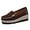 Dark Brown, variant on Women's Fashionable Thick Sole Suede Wedge Loafers Comfortable Anti Slip Platform Arch Support Casual Walking Shoes