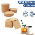 thumbnail image 2 of Gerich Cork Trivets, Square Cork Coasters Suitable to Engrave Heat Protect 9.5 cm Diameter 3 mm Thick (12 Pcs), 2 of 5