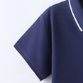 thumbnail image 4 of Eltusu Girls Cotton Dresses, Button Collared Short Sleeve A-Line School Uniform Dress Navy Size 9-10 T, 4 of 5