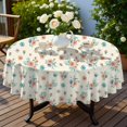 thumbnail image 4 of Pioneer Flower Floral Print Pattern Round Tablecloth 60 X 60 Inch, Wrinkle Resistant Wipeable Table Cloth for Kitchen Dining Picnic Patio Party, 4 of 6