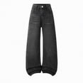 thumbnail image 4 of NOLDARES Girls Jeans Denim Elastic High Waisted Wide Leg Baggy Cargo Pants with Pockets 7-14 Years(Black,14-15 Years), 4 of 4