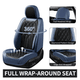 thumbnail image 6 of FLORICH Car Seat Covers Full Set, Waterproof Faux Leather Seat Protectors, Automotive Interior Cushions Universal Fit for Most Cars Suv Trucks, Black & Blue, 6 of 9