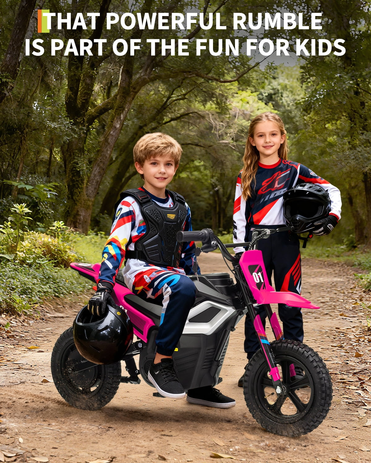 24V Kids Electric Dirt Bike - 350w Kids Motorcycle, 13.67 Mph Max Speed Electric Bike for Kid, Rear Wheel Suspension, 12 Miles Range, Twist Grip Throttle, Rubber Tire