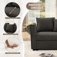 thumbnail image 4 of FamiTOP 110” Chenille 3 Seats Sofa with Movable Ottoman & Adjustable Armrests, Modern Sectional Sofa with Deep Seats, Upholstered L Shape Sofa with Comfortable Backrests for Living Room, Grey, 4 of 7