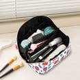 thumbnail image 2 of FORMRS Makeup Bag Travel Cosmetic Organizer for Women Fold Flat Zipper Pouch with Handle, Playful Strawberries, 2 of 8