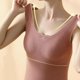 thumbnail image 3 of Camisas Térmicas Sin Mangas Para Mujer Chaleco Con Cuello En V Con Sujetador Incorporado Ropa Interior Camiseta Sin Mangas Térmica - Rosa, 3 of 5