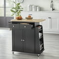 thumbnail image 5 of TMS Sonoma Buther Block Rolling Kitchen Cart with Adjustable Shelves, Drawer, Towel Rack, and Spice Rack, Black, 5 of 5