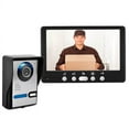 thumbnail image 1 of TFixol 7-Inch Wired Video Doorbell with Two-Way Intercom, Night Vision, and Waterproof Design for Home Security - Black, 110-240V, 1-to-1 System, 1 of 6