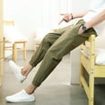 thumbnail image 2 of BJUTIR Mens Sweatpants Cotton And Linen Solid Color Casual Pants Japanese Linen Sports Slim Pants Feet, 2 of 3