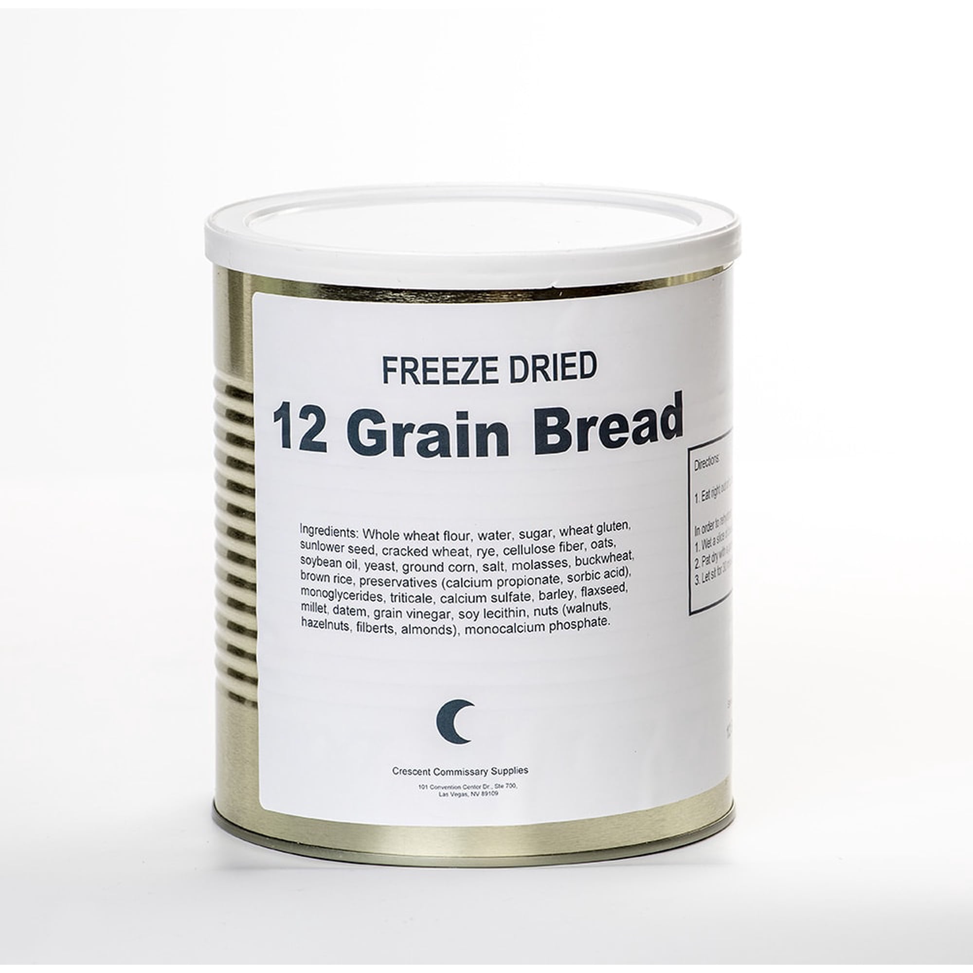 Freeze Dried 12 Grain Bread, 25 Year Shelf Life, 1 Gallon Can, 12 Slices