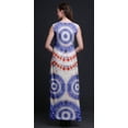 thumbnail image 4 of Bimba Robe Maxi Décontractée Teinture sur Nœuds pour Femme à Col en V Sans Manches avec Fente avant Imprimée Boho-Medium, 4 of 5