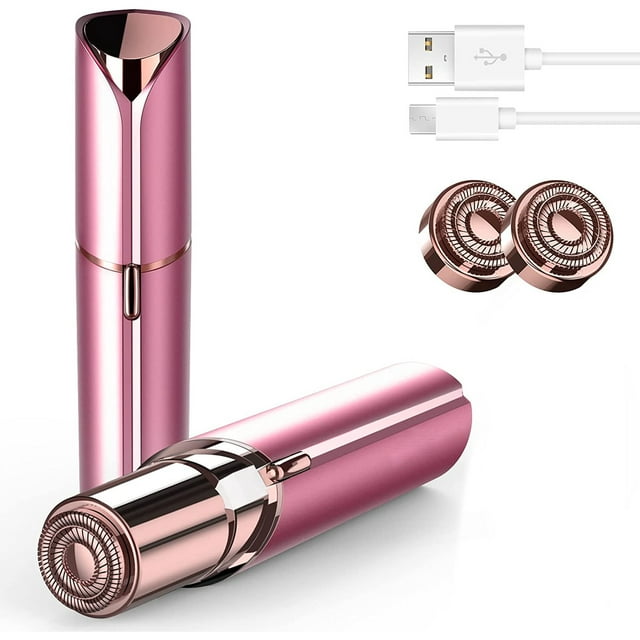 Facial Hair Remover for Women, Painless Female Facial Hair Shaver Rechargeable, 1 x Replacement Heads Included, The Best Lady Face Electric Razor for Lip, Chin, Arms