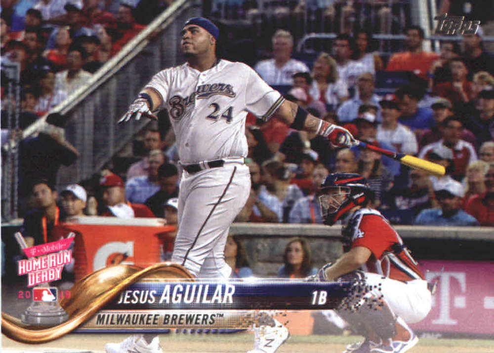 2018 Topps Update US122 Jesus Aguilar Milwaukee Brewers Baseball Card