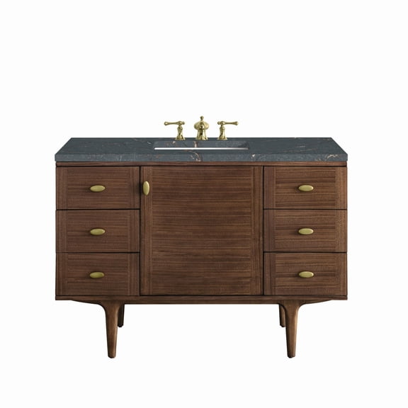James Martin Vanities 670-V48-3Pbl Amberly 48" Single Basin Wood Vanity Set - Mid-Century