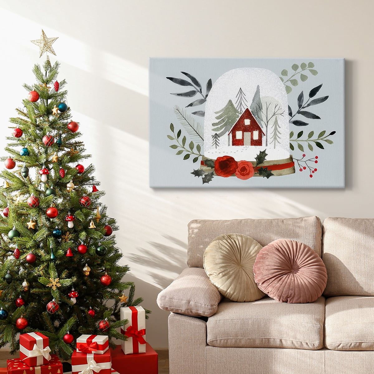 Snow Globe Village Collection A- Gallery Wrapped Canvas