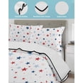 thumbnail image 4 of Independence Five-pointed Star Shining Twin XL Size Down Alternative Comforter,Lightweight Comforter Quilt Bedding Set with Pillow Shams White American Flag Day Bed Comforter Duvet Insert 68"x98", 4 of 7