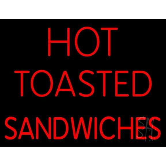 Hot Toasted Sandwiches LED Neon Sign 15 x 19 - inches, Clear Edge Cut Acrylic Backing, with Dimmer - Bright and Premium built indoor LED Neon Sign for restaurant window and interior decor.