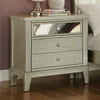 Furniture Of America Adeline Silver Nightstand Crocodile Leatherette Accents