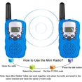 thumbnail image 3 of Walkie Talkie 2 para niños Adecuado para niños y niñas de 3 a 12 años Radio bidireccional con 3 millas BLUCH BLUE Regalo de Navidad B, 3 of 5