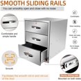thumbnail image 5 of Flush Mount Stainless Steel Double Drawers with Recessed Handles for Outdoor Kitchens Or BBQ Island,-18W X 24H X 23D Inch, 5 of 13
