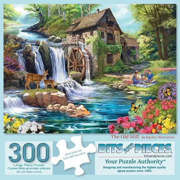 Bits and Pieces The Old Mill 300 Piece Jigsaw Puzzle for Adults, Large Easy-to-Handle Pieces