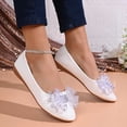 thumbnail image 4 of Purcolt Womens Shiny Rhinestone Bow Flats Dressy Casual Pointed Toe Slip On Ballet Shoes Comfort Elegant Soft Sole Dress Shoes Dailywear for Business Work Office, 4 of 9