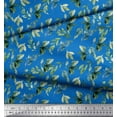 thumbnail image 3 of Soimoi Blue Poly Georgette Fabric Flower Leaves Print Fabric by Yard 52 Inch Wide, 3 of 3