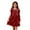 Red, variant on Girls Long Sleeve Velvet Dress Crew Neck Bow Back Princess Dress Ruffle Hem Formal A-Line Dresses Vintage Christmas Party Dress