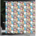 thumbnail image 3 of Ambesonne Alien Shower Curtain, Characters Space Journey Fun, 69"Wx70"L, Deep Sky Blue Multicolor, 3 of 4