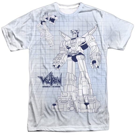 Voltron Men's  Blueprint Sublimation T-shirt White