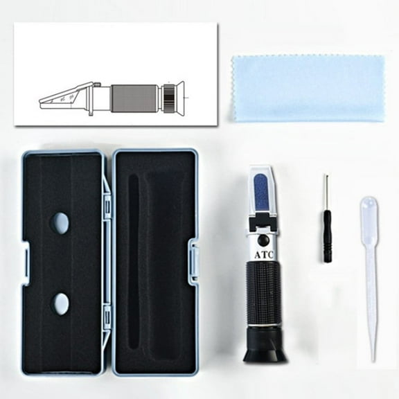 AFQH Brix Refractometer with ATC Dual Scale Brix 0-32% & Wort Specific Gravity 1.000-1.120, Digital Brix Refractometer for Beer, Wine, Fruit Juice, and Homebrew