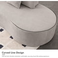 thumbnail image 5 of Tabaray 130" Modular Sectional Sofa Couch, Minimalist Modern Curved Sofa Couch w 3 Pillows, 2 Piece Free Combination, Terry Cloth Fabric Sofa Couch for Living Room Furniture, Salon, Hotel(Grey), 5 of 8