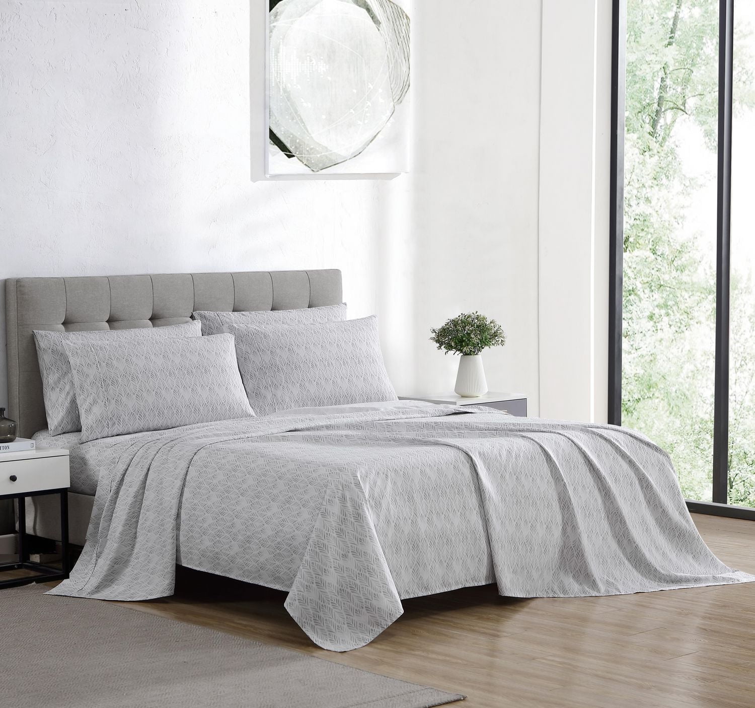 SOCIAL STANDARD by sanctuary 6 Piece Sheet Set, Recycled Microfiber, Wrinkle Resistant, Eco Friendly and Easy Care, Available Sizes: D,Q and K