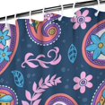 thumbnail image 4 of Bohemian Chic Paisley Shower Curtain 36x72 Inches, Quick-Drying Polyester with Plastic Hooks, Vintage Floral Pattern for Colorful Decor, 4 of 5