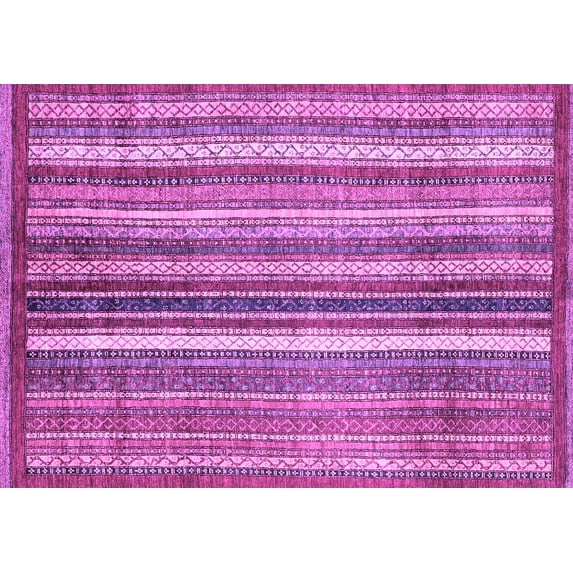 Ahgly Company Indoor Rectangle Abstract Purple Modern Area Rugs, 2' x 5'