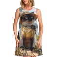thumbnail image 1 of Easygdp Cat In Sun Hat para Vestido Transpirable de Mujer, Vestido Suelto de Manga Corta con Pliegues y Bolsillos para el Verano, 1 of 7
