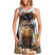 thumbnail image 1 of Fotbe Cat In Sun Hat Vestido de Verano sin Mangas para Mujer – Vestido Midi Línea A, Estilo Camiseta Floral, Vestido Playero Casual y Fluido, 1 of 7