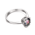 thumbnail image 3 of Yoursfs Dainty Silver Rings For Women Mystic Quartz Round 8x8mm Multi-color Crystal Ring 18K White Gold Plated Costume Jewelry Rings (Size 6), 3 of 7