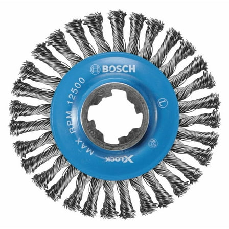 Bosch 4-1/2 Inch Wheel Dia. X-Lock Arbor Carbon Steel Stringer Bead Knotted Wire Wheel