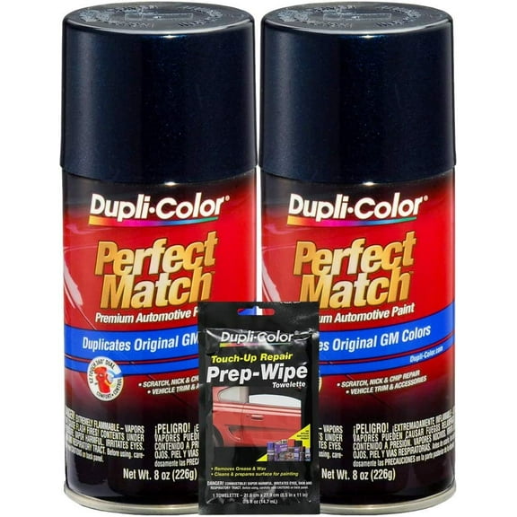 Dark Ming Blue Metallic Exact-Match Automotive Paint for Vehicles - 8 oz, Bundles with Prep Wipe (3 Items)