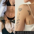 thumbnail image 4 of shiyou-CHARLNET Semi-Permanent Tattoos for Adult - 2 Weeks Long Last Small Flower Words Tattoos for Women Men Hand Neck Body/Fades Naturally/No Reflection/Waterproof/Realistic, Minimal Line Art, 4 of 4