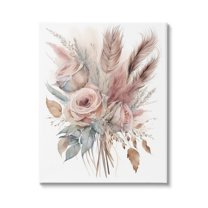 Stupell Industries Soft Pink Rose Bundle Botanical & Floral Painting Gallery Wrapped Canvas Art Print Wall Art, 16 x 20